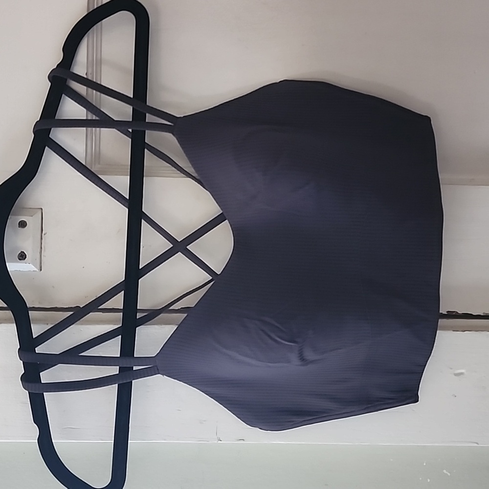 Lululemon Like a Cloud Ribbed Longline BraLight Support, B/C Cup Graphite Grey